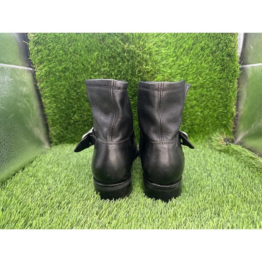 VTG Frye Veronica 3470543-BLK Ankle Bootie Boot Women's 8.5B Black Leather Moto